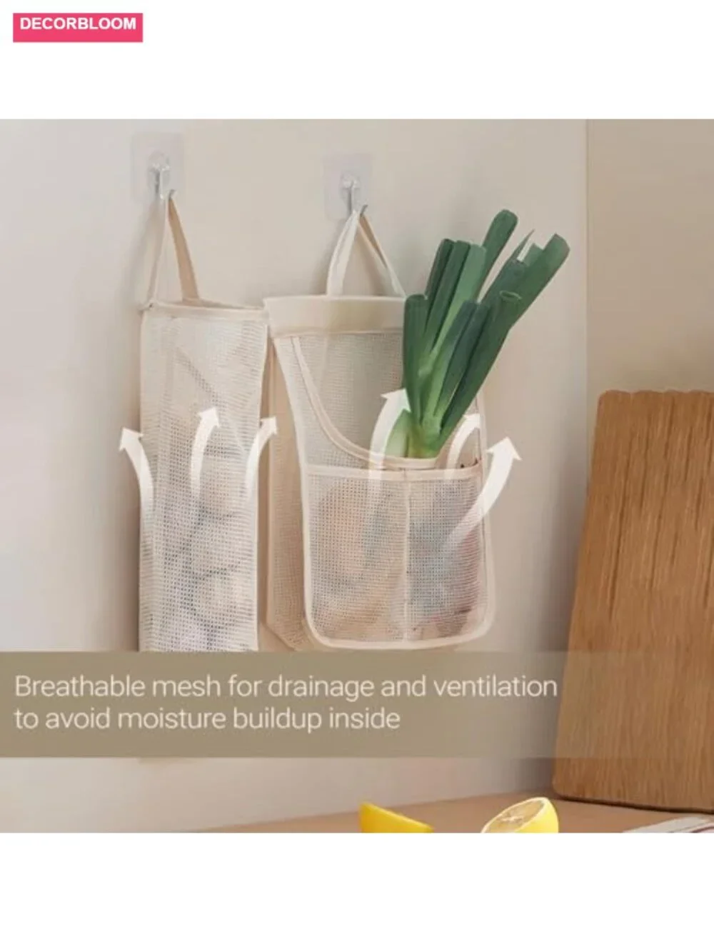 6 Pack Reusable Mesh Storage Bags for Fruits Vegetables Onions Garlic Potatoes
